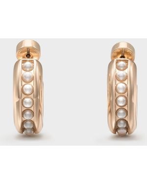 Charles & Keith Pearl Open-Hoop Earrings - White
