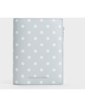 Charles & Keith Noelle Polka-Dot Passport Holder - Blue
