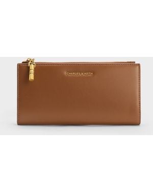 Charles & Keith Cesia Top-Zip Long Wallet - Brown