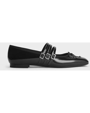 Charles & Keith Triple-Strap Mary Janes - Black