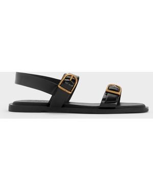 Charles & Keith Double-Strap Slingback Sandals - White