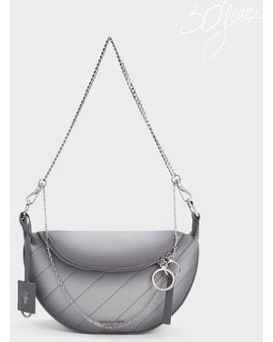 Charles & Keith Philomena Half-Moon Crossbody Bag - White