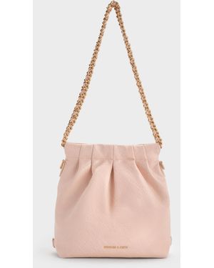 Charles & Keith Duo Chain-handle Two-way Backpack - Pink