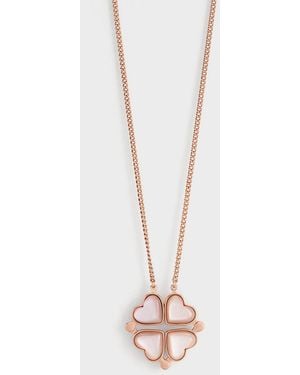 Charles & Keith Annalise Clover Heart Necklace - White