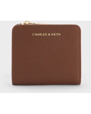 Charles & Keith Keely Top Zip Small Wallet - Brown