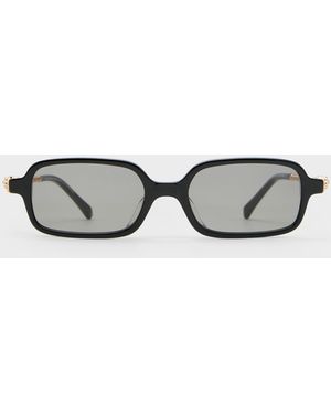 Charles & Keith Sable Knot Rectangular Sunglasses - Black