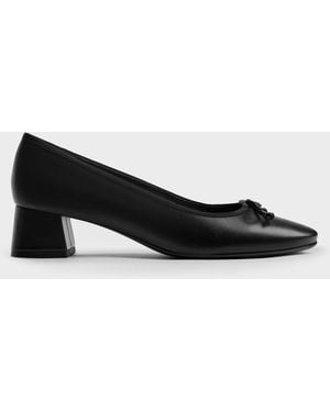 Charles & Keith Bow Ballet Court Shoes - Black
