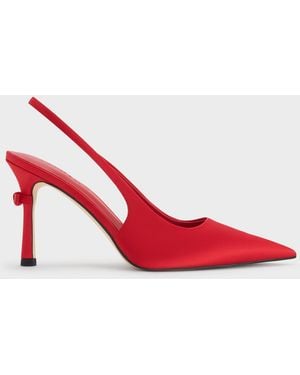 Charles & Keith Brantley Bow Slingback Court Shoes - Red