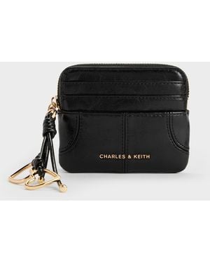 Charles & Keith Ciara Top-zip Card Holder - Black