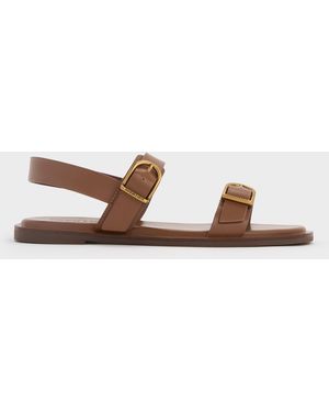 Charles & Keith Double-Strap Slingback Sandals - White