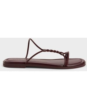 Charles & Keith Fianna Twist-Strap Slide Sandals - Red