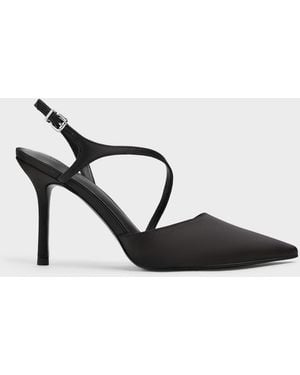 Charles & Keith Cordelia Pointed Slingback Court Shoes - Black