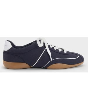 Charles & Keith Louise Contrast-Trim Sneakers - Blue