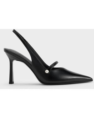 Charles & Keith Helena Pearl Pointed Slingback Pumps - Multicolor