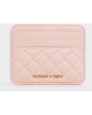 Charles & Keith Cleo Quilted Card Holder - Pink