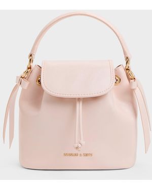 Charles & Keith Dalia Bow Top Handle Bag - Pink