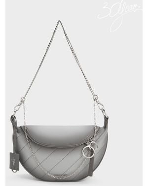 Charles & Keith Philomena Half-Moon Crossbody Bag - White