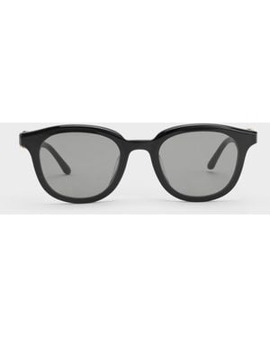 Charles & Keith Roux Crystal Square Sunglasses - Grey
