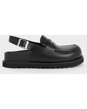 Charles & Keith Slingback Penny Loafers - Black
