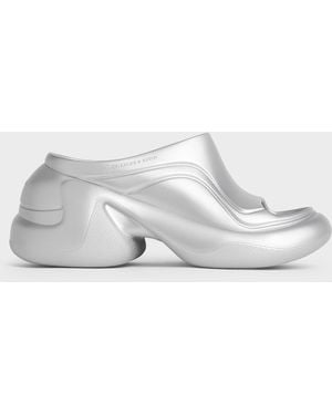 Charles & Keith Eva Sculptural Platform Sandals - White