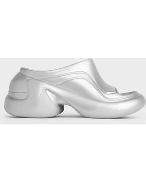 Charles & Keith Eva Sculptural Platform Sandals - White