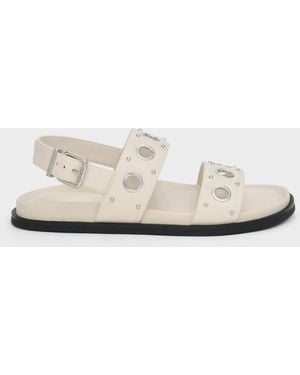 Charles & Keith Grommet Slingback Sandals - White