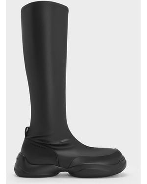 Charles & Keith Casey Side-zip Knee-high Boots - Black
