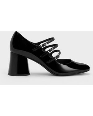 Charles & Keith Claudie Patent Buckled Mary Janes - Black