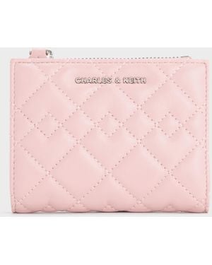 Charles & Keith Duo Quilted Small Wallet - Pink
