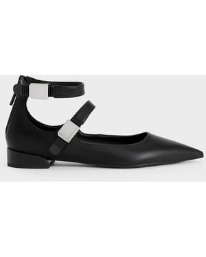 Charles & Keith Robbie Pointed Mary Jane Flats - White