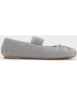 Charles & Keith Winona Felt Mary Jane Flats - Grey
