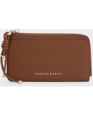 Charles & Keith Everleigh Zip-Around Card Holder - Brown