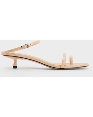 Charles & Keith Mariah Toe-ring Kitten Heels - Natural