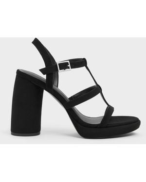 Charles & Keith Aether Faux Suede Platform Sandals - Black