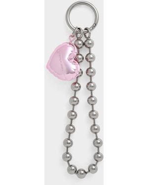 Charles & Keith Metallic Heart Beaded Charm - White