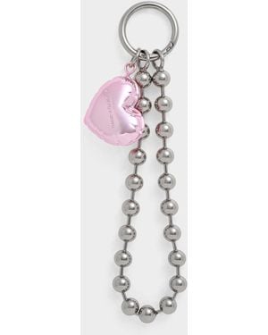 Charles & Keith Metallic Heart Beaded Charm - White