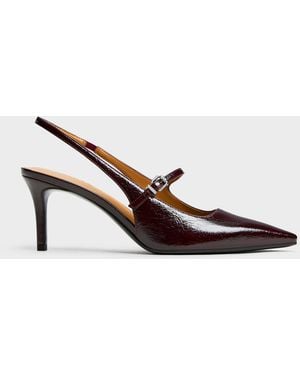 Charles & Keith Pointed Slingback Mary Jane Pumps - Brown