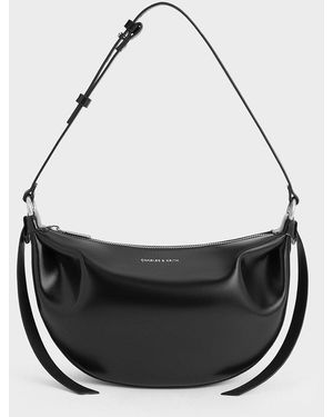 Charles & Keith Calla Half-moon Bag - Black