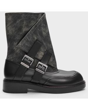 Charles & Keith Aether Buckled Calf Boots - Black