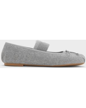 Charles & Keith Winona Felt Mary Jane Flats - Grey