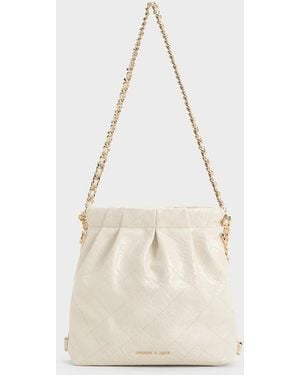 Charles & Keith Duo Chain-handle Two-way Backpack - White