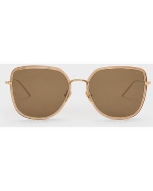 Charles & Keith Lisbeth Butterfly Sunglasses - Natural