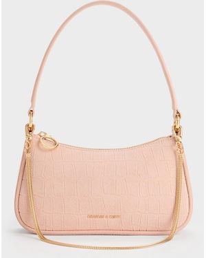 Charles & Keith Elspeth Chain Shoulder Bag - Natural