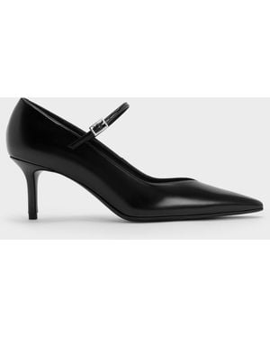 Charles & Keith Pointed Mary Jane Pumps - Black