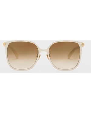 Charles & Keith Ophelia Square Sunglasses - White
