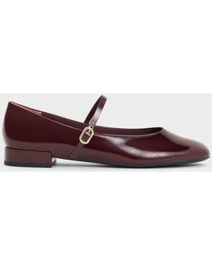 Charles & Keith Gertrude Patent Mary Janes - Purple