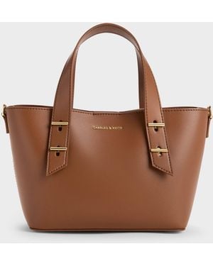 Charles & Keith Mini Shania Tote Bag - Brown