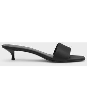 Charles & Keith Susie Recycled Polyester Kitten-Heel Mules - Multicolour