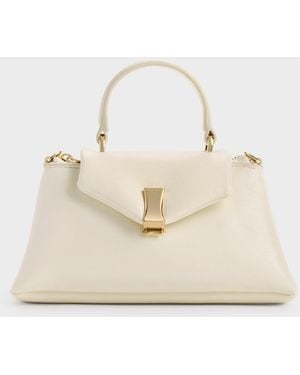 Charles & Keith Micro Lilibet Top Handle Bag - Natural