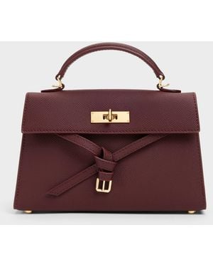 Charles & Keith Tricha Knotted-Belt Top Handle Bag - Purple
